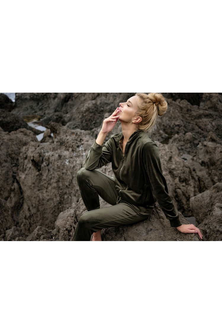 Spodnie welurowe KHAKI woman