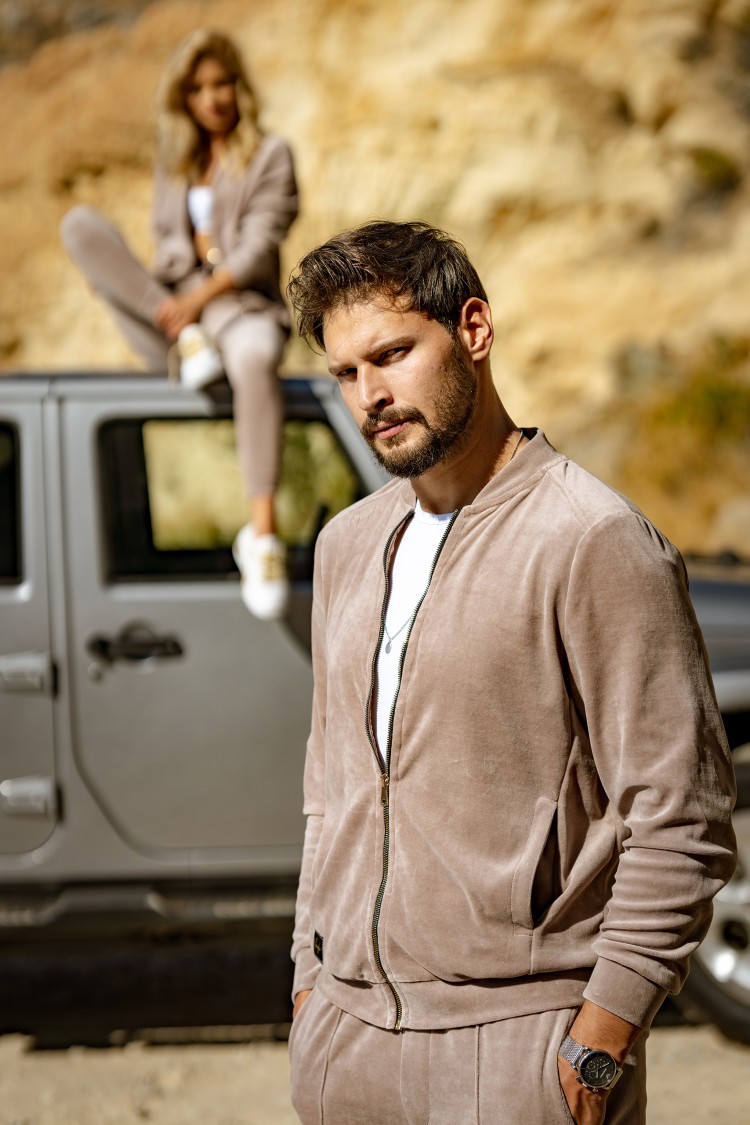 Bomberka welurowa BEIGE man