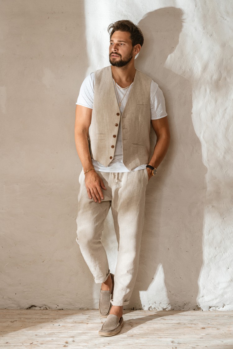 Spodnie męskie SERCANO len